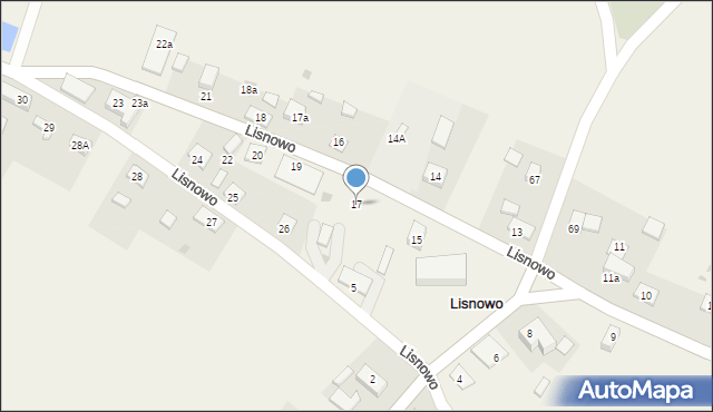 Lisnowo, Lisnowo, 17, mapa Lisnowo