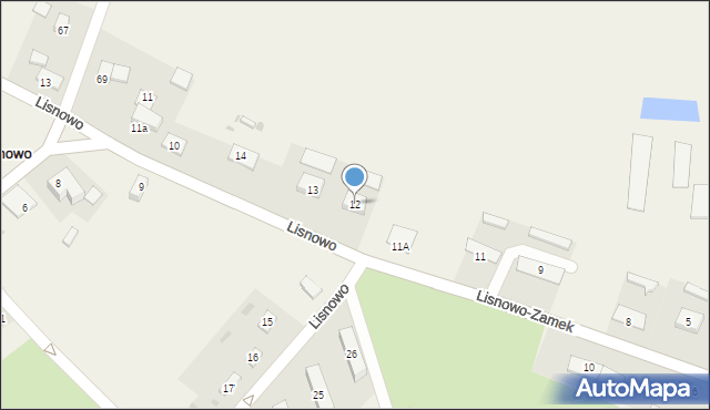 Lisnowo-Zamek, Lisnowo-Zamek, 12, mapa Lisnowo-Zamek