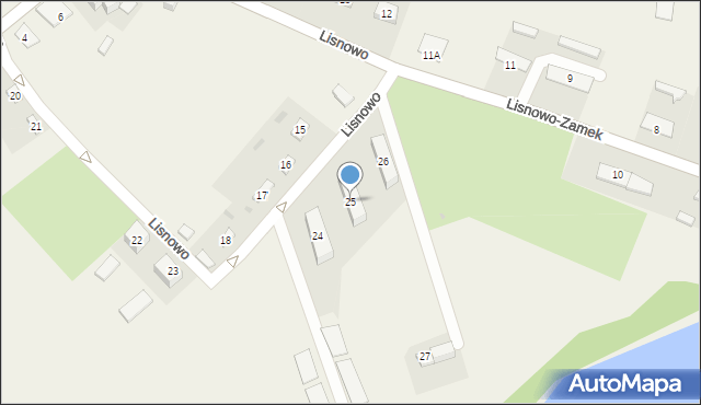 Lisnowo-Zamek, Lisnowo-Zamek, 25, mapa Lisnowo-Zamek