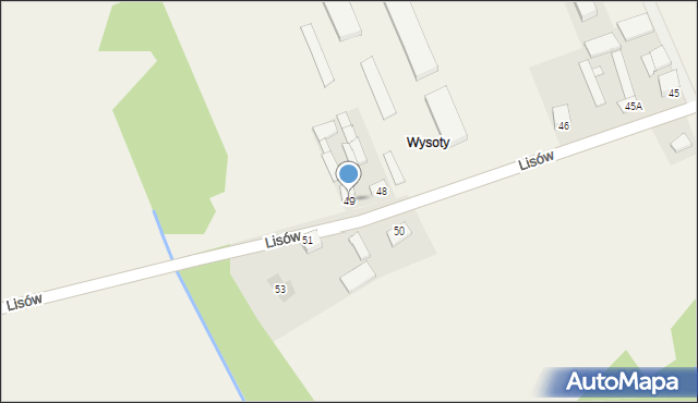 Lisów, Lisów, 49, mapa Lisów