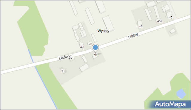 Lisów, Lisów, 50, mapa Lisów