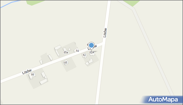 Lisów, Lisów, 62A, mapa Lisów