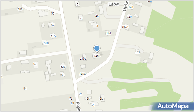 Lisów, Lisów, 145B, mapa Lisów