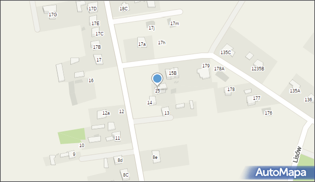 Lisów, Lisów, 15, mapa Lisów