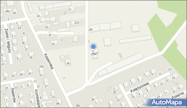 Lisów, Lisów, 155A, mapa Lisów