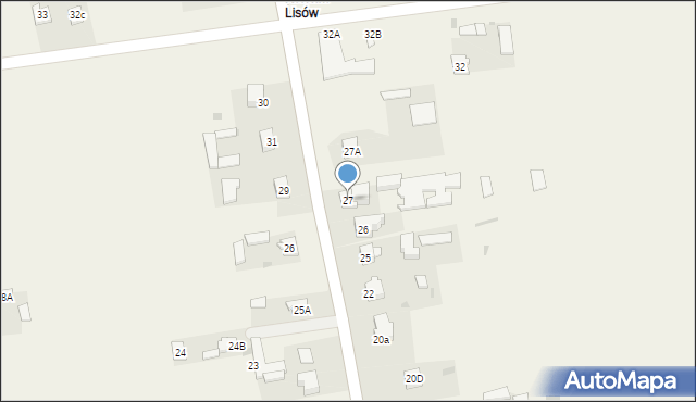 Lisów, Lisów, 27, mapa Lisów