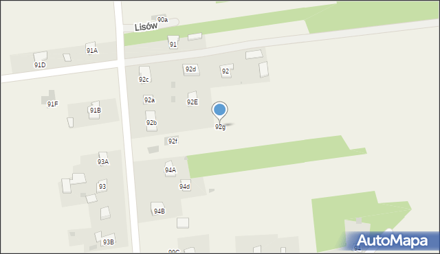 Lisów, Lisów, 92g, mapa Lisów