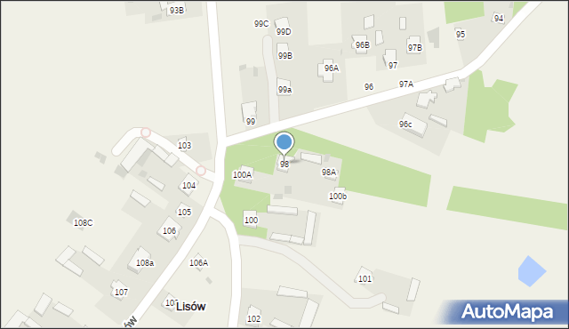 Lisów, Lisów, 98, mapa Lisów