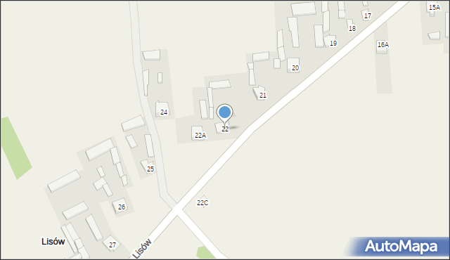 Lisów, Lisów, 22, mapa Lisów