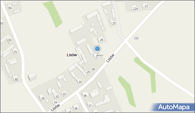 Lisów, Lisów, 27, mapa Lisów