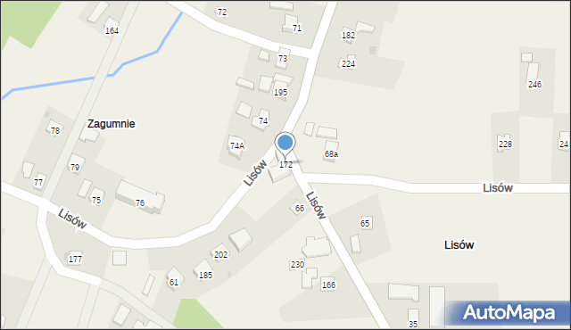Lisów, Lisów, 172, mapa Lisów