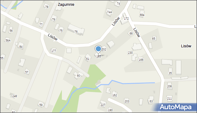 Lisów, Lisów, 185, mapa Lisów