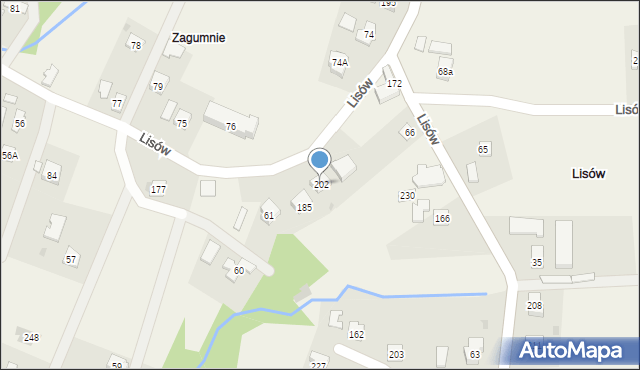 Lisów, Lisów, 202, mapa Lisów
