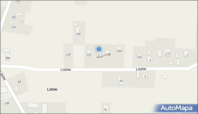 Lisów, Lisów, 241A, mapa Lisów