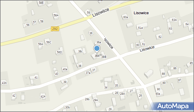 Lisowice, Lisowice, 38A, mapa Lisowice