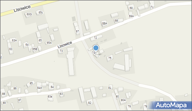 Lisowice, Lisowice, 74A, mapa Lisowice