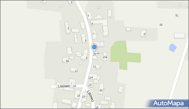 Lisowo, Lisowo, 10, mapa Lisowo