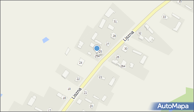 Liszna, Liszna, 25A, mapa Liszna