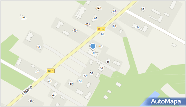 Liszna, Liszna, 58, mapa Liszna