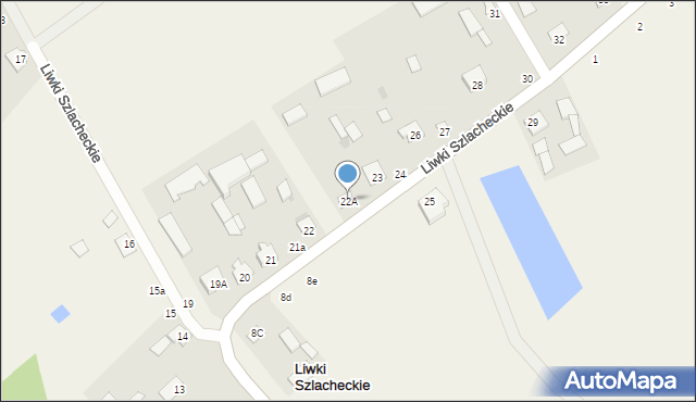 Liwki Szlacheckie, Liwki Szlacheckie, 22A, mapa Liwki Szlacheckie