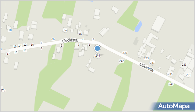 Łódź, Liściasta, 244, mapa Łodzi