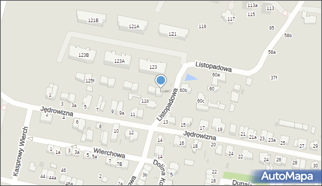 Łódź, Listopadowa, 125, mapa Łodzi