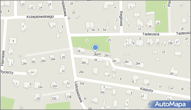 Łódź, Listopadowa, 26a, mapa Łodzi