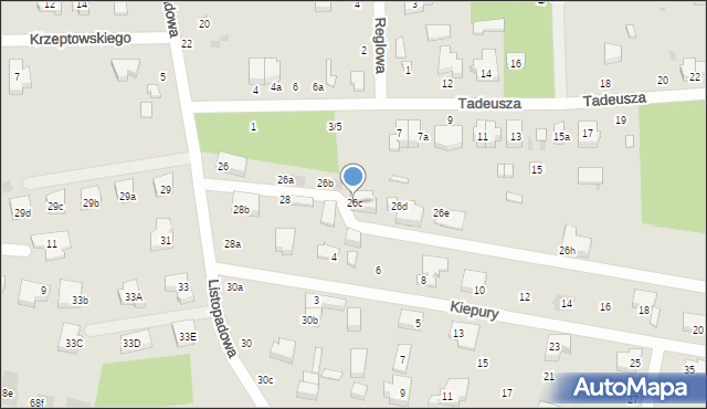 Łódź, Listopadowa, 26c, mapa Łodzi