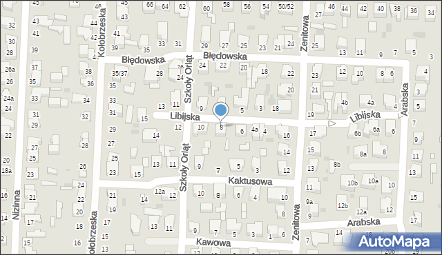 Łódź, Libijska, 8, mapa Łodzi