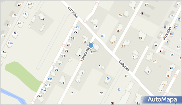 Łomianki Dolne, Lisieckiego-Dziadka Kazimierza, 1, mapa Łomianki Dolne