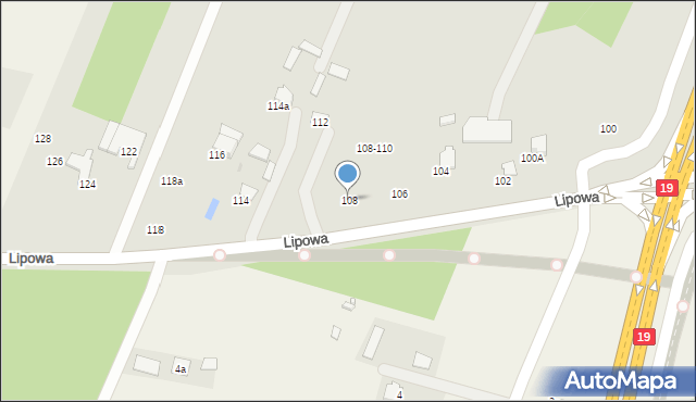 Lubartów, Lipowa, 108, mapa Lubartów