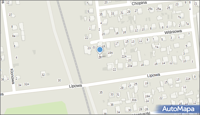 Lubartów, Lipowa, 26, mapa Lubartów