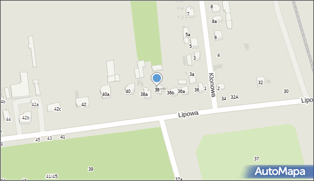 Lubartów, Lipowa, 38, mapa Lubartów