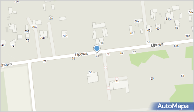 Lubartów, Lipowa, 73, mapa Lubartów