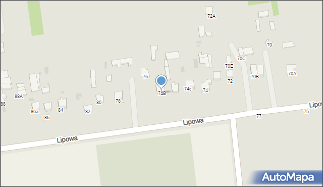 Lubartów, Lipowa, 74B, mapa Lubartów