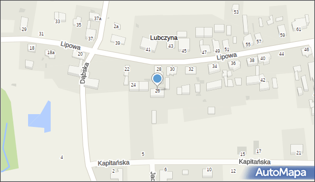 Lubczyna, Lipowa, 26, mapa Lubczyna