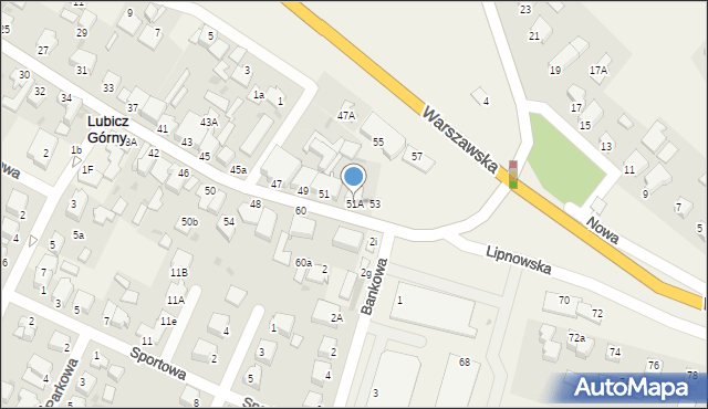 Lubicz Górny, Lipnowska, 51A, mapa Lubicz Górny