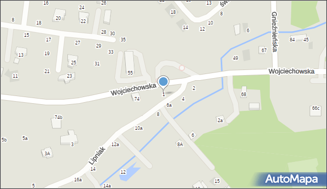 Lublin, Lipniak, 1, mapa Lublina