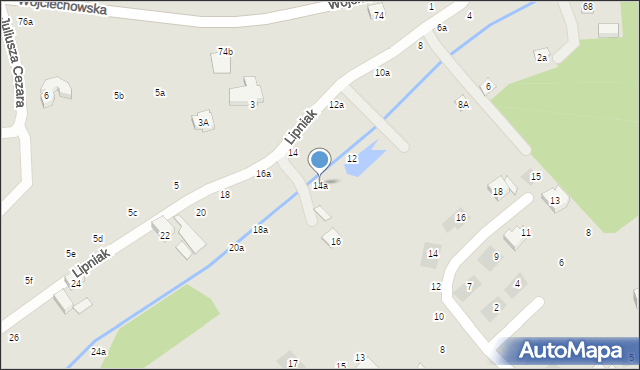 Lublin, Lipniak, 14a, mapa Lublina