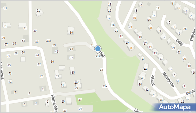 Lublin, Lipniak, 41a, mapa Lublina