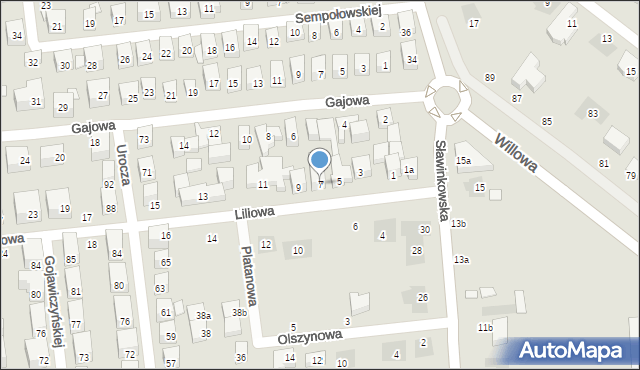 Lublin, Liliowa, 7, mapa Lublina