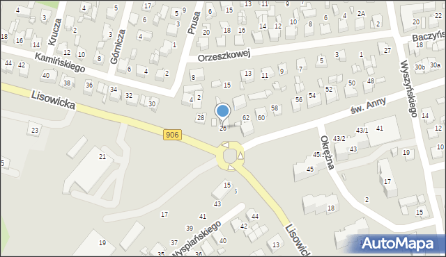 Lubliniec, Lisowicka, 26, mapa Lubliniec