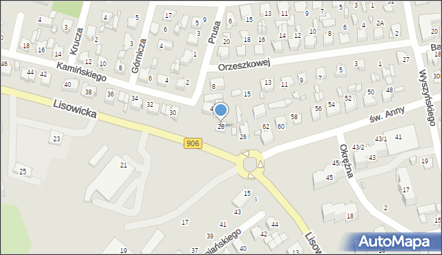 Lubliniec, Lisowicka, 28, mapa Lubliniec