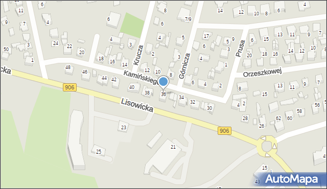 Lubliniec, Lisowicka, 36, mapa Lubliniec