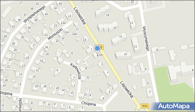 Lubliniec, Lisowicka, 5, mapa Lubliniec