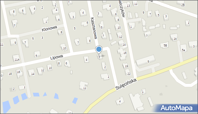 Lubniewice, Lipowa, 3, mapa Lubniewice