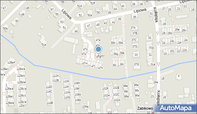 Luboń, Lipowa, 47g, mapa Luboń