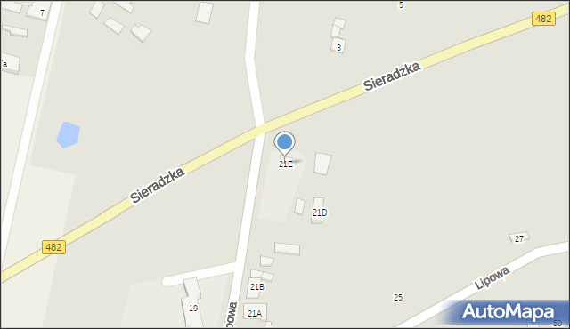 Lututów, Lipowa, 21E, mapa Lututów