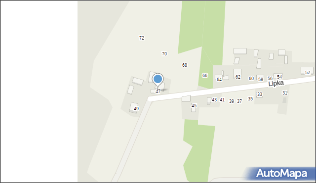 Majdan Górny, Lipka, 47, mapa Majdan Górny