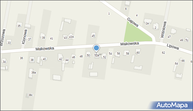 Maków, Lipowa, 52a, mapa Maków